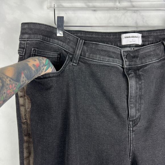 NWT Lane Bryant Signature Fit Slim Straight Jean Gold Foil Side Stripe Plus 24 - Picture 3 of 10